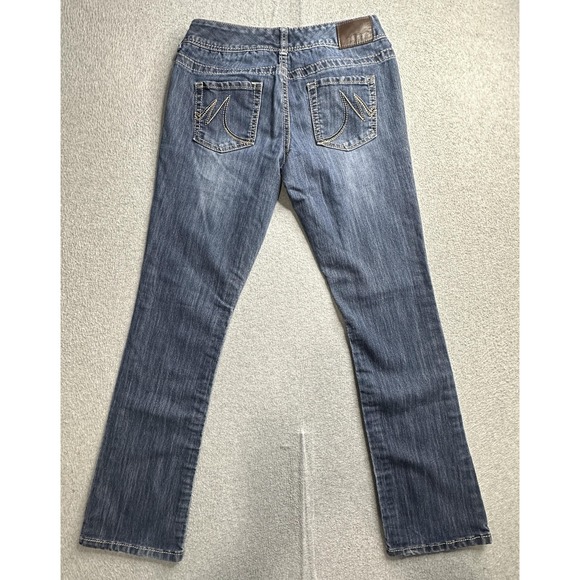 Maurices Jeans Womens 3/4 Regular Blue Straight Leg Mid Rise Stretch Denim Pants